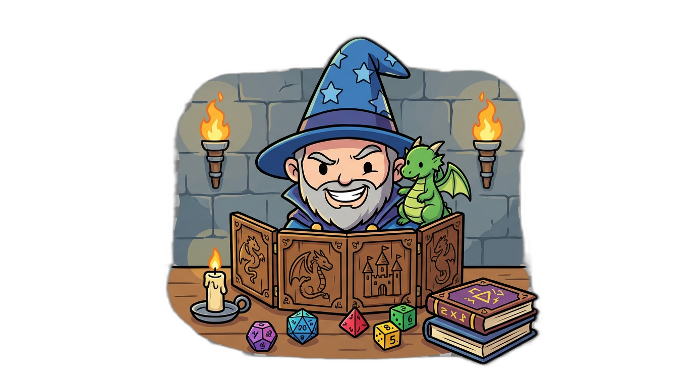 A dungeon master screen with notes and tokens for encounter planning.